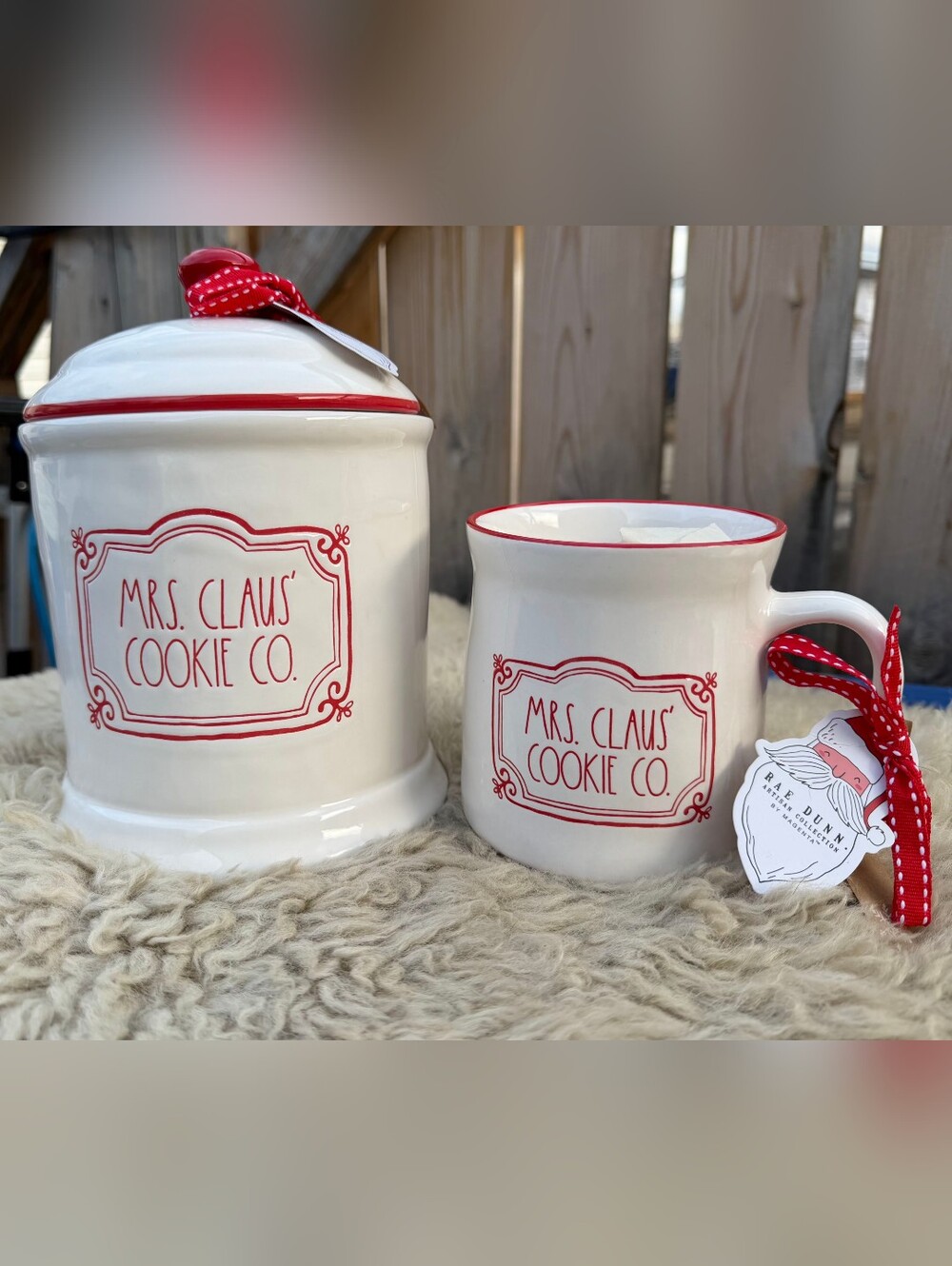 Rae Dunn Mrs Claus Set. NWOT